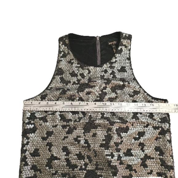 Laundry Gray Sequin Sleeveless Sparkly Cocktail Party Evening Short Dress, M - Picture 7 of 13
